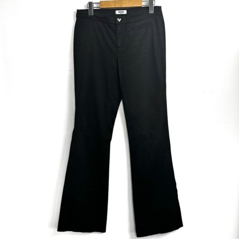 Vintage 90s Moschino Black Flare Pants Sz 10